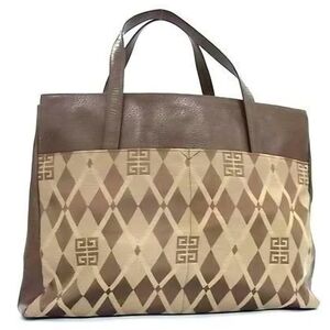 Givenchy Brown and Cream Geometric Tote